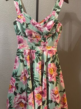 Modcloth Elegance My Way Floral Pink Sweetheart Dress size s